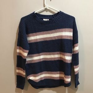 blue striped sweater